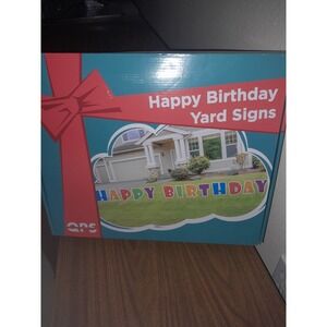 Happy Birthday Yard Sign with Metal Stakes Outdoor Lawn Decor
